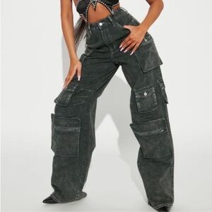 Fashion Nova Black Cargo Jeans